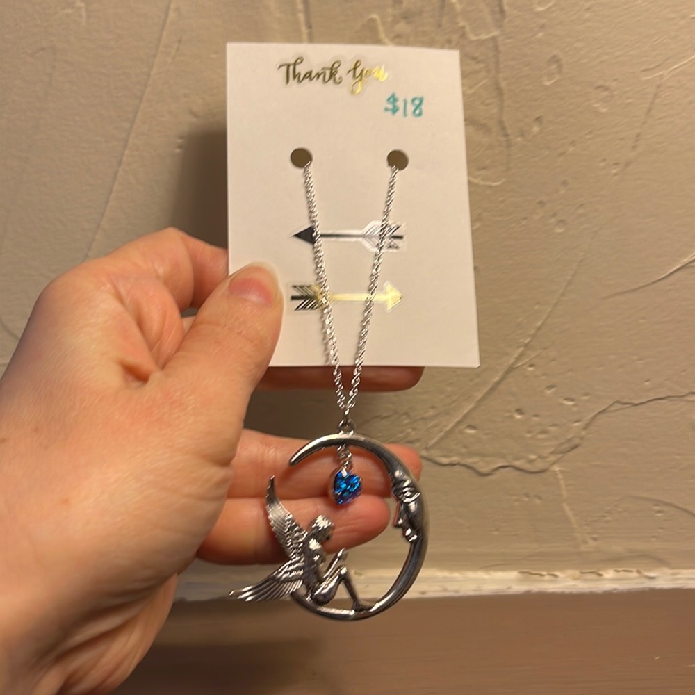 Necklace with fairy and moon. Created by me